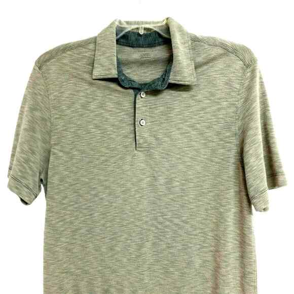 Van Heusen Mens Polo Shirt Large Heather Green Short Sleeve Casual Golf Top - Picture 2 of 11